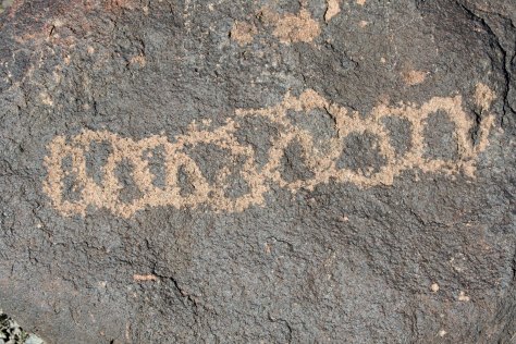Chain petroglyph from Painted Rocks Petroglyph Site in southern Arizona.