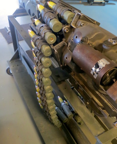 Bullets and a machine gun at the Hawthorne Ordnance Museum in Hawthorne, Nevada.