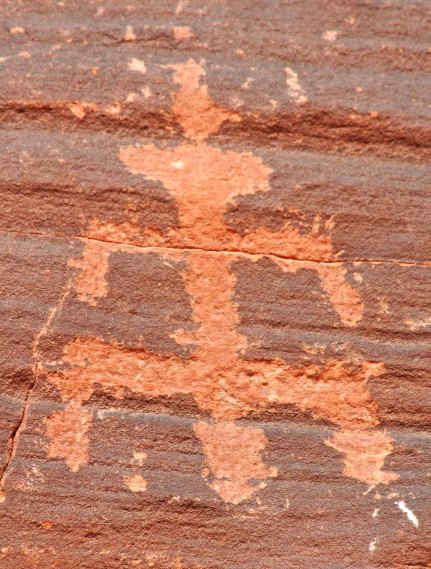 Petroglyph showing birth at Nevada's Valley Of Fire State Park.