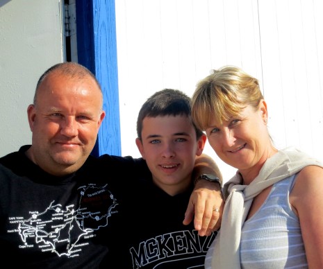 Roy, Brian, and Lynne Hibbert from Bolton, England.