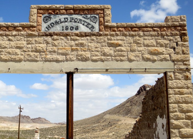 HD and LD Porter sign in Rhyolite, Nevada.