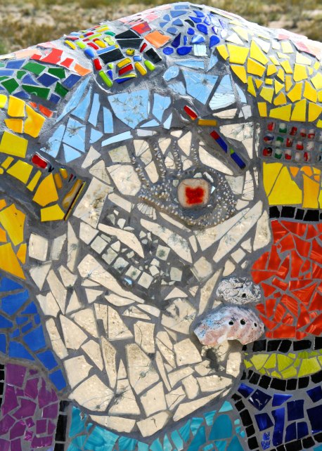 Detail on couch sculpture at Goldwell Open Air Museum.