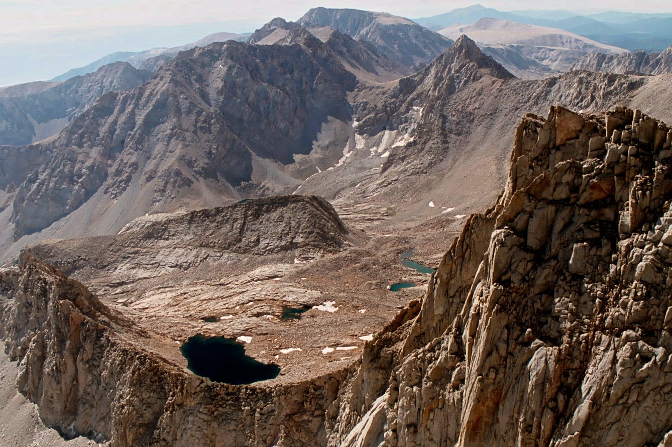 View looking down from the top of Mt. Whitney. Photo by Curtis Mekemson.