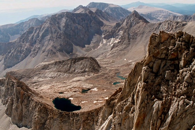 View looking down from the top of Mt. Whitney. Photo by Curtis Mekemson.