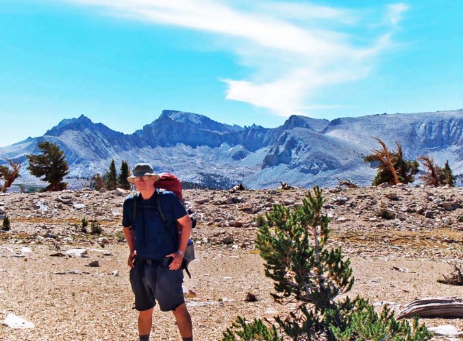 View of Mt. Whitney from the west including Curtis Mekemson.