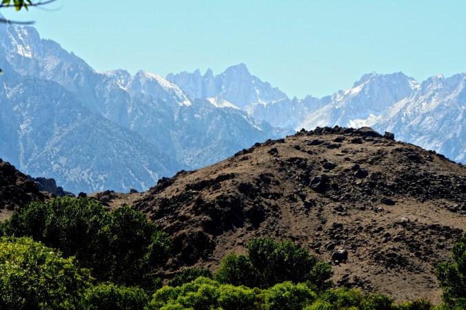 A final view of Mt. Whitney. This one features the Alabama Hills, the site of many early movies featuring the likes of Hop-a-long Cassidy and the Lone Ranger.