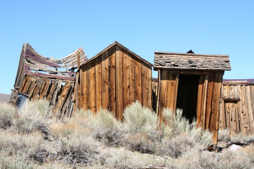 Bones of building at Bodie State Park in California.