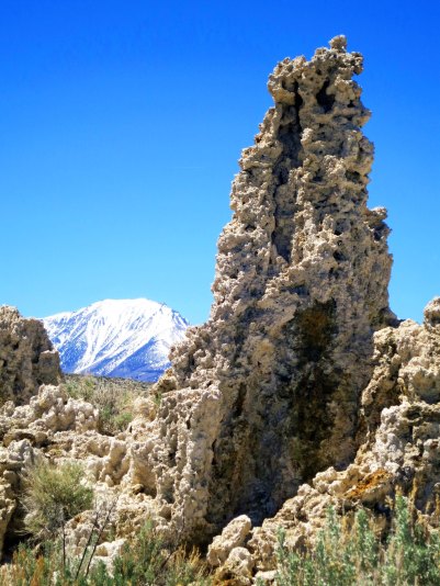 Prior to Los Angeles tapping into the streams that provide water to Mono Lake, this tufa tower would have been underwater. 