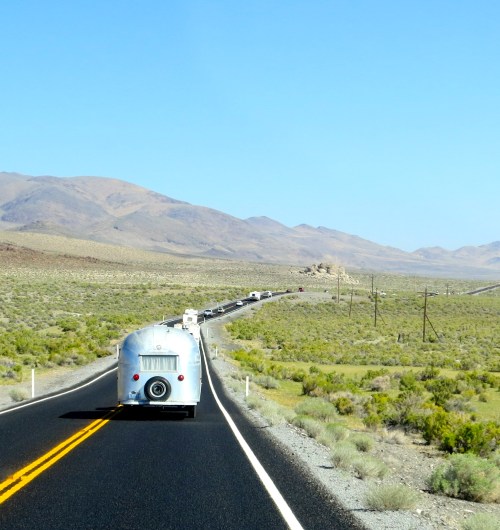 Traffic into Burning Man from Interstate 80.