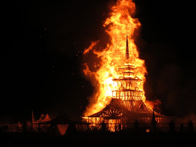 Burning of 2102 Temple of Juno designed by David Best. Photo by Curtis Mekemson.