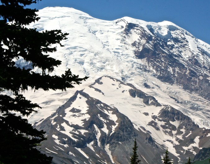 A final view of Emmons Glacier. Next Blog: A giant forest, beautiful falls, and more views of Mt. Rainier. (Photo by Peggy Mekemson.)