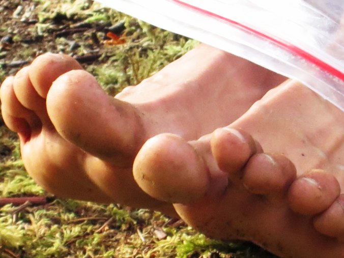 Julia, our third guide and assigned trip leader, may use Quy's knife on me for this photo of her toes, but I couldn't help myself. And no, I don't have a foot fetish. My fascination was that these bare toes could run over sharp rocks. The last time I had feet that tough I was ten years old.