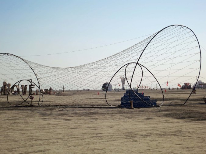 Geometric sculpture at Burning Man 2014. Photo by Curtis Mekemson.