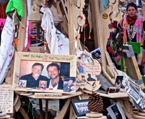A memorial to Robin Williams at the 2014 Temple of Grace at Burning Man 2014.  Photo by Curtis Mekemson.