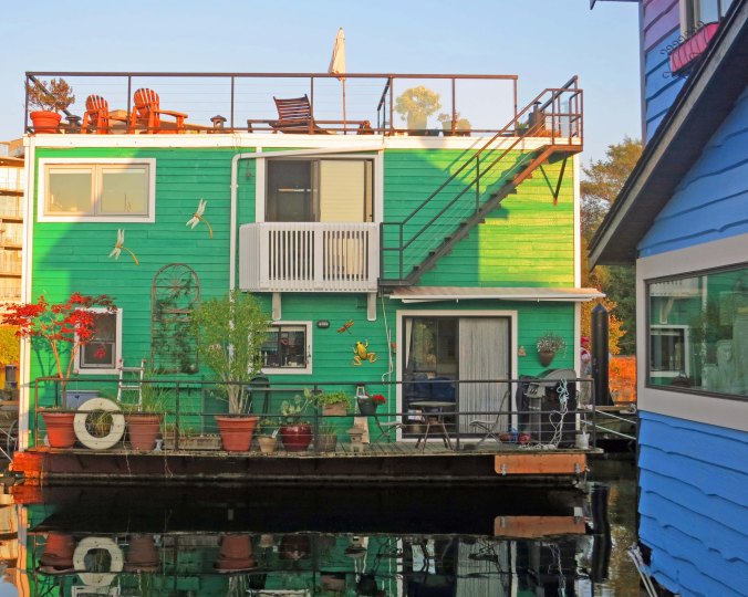 Houseboats at Fisherman's Wharf in Victoria, BC. Photo by Peggy Mekemson.