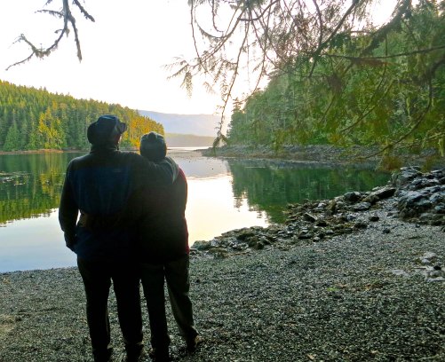 Peggy and Curtis Mekemson on Compton Island off of Vancouver Island, British Columbia.