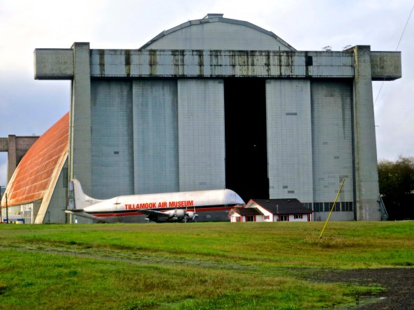 The Tillamook Air Museum shown here, served as a blimp hangar during World War II.