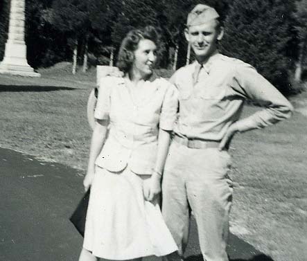 A photo of John and Helen Dallen during World War II.