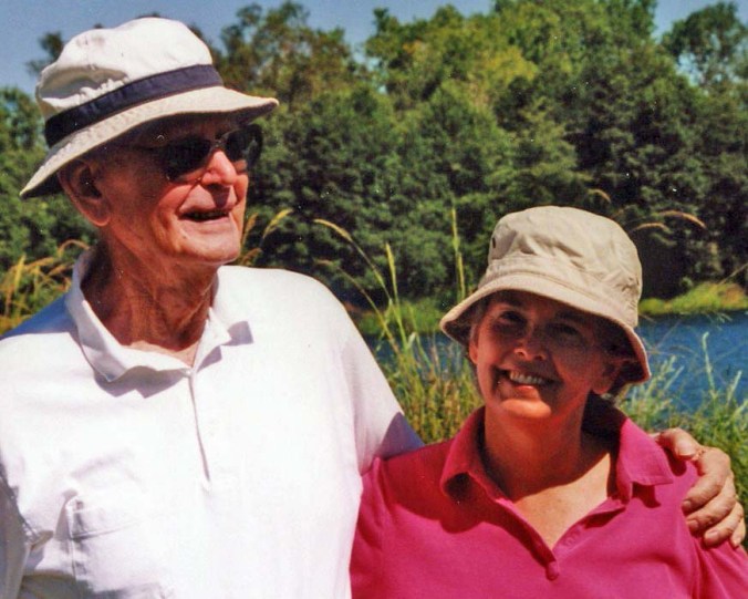 John and Peggy on the American River in 2006. Every Wednesday, I was privileged to pick John up and take him for a walk on the river. Even in his late 80's, he still loved to hike.