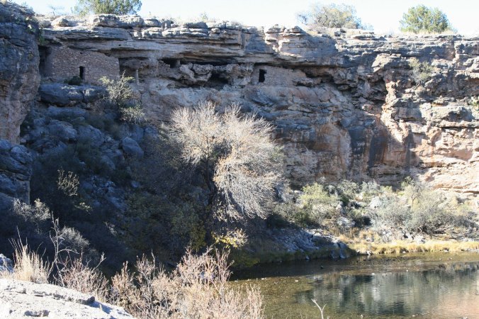 Montezuma's Well and cliff house in the Verde Valley of Arizona.