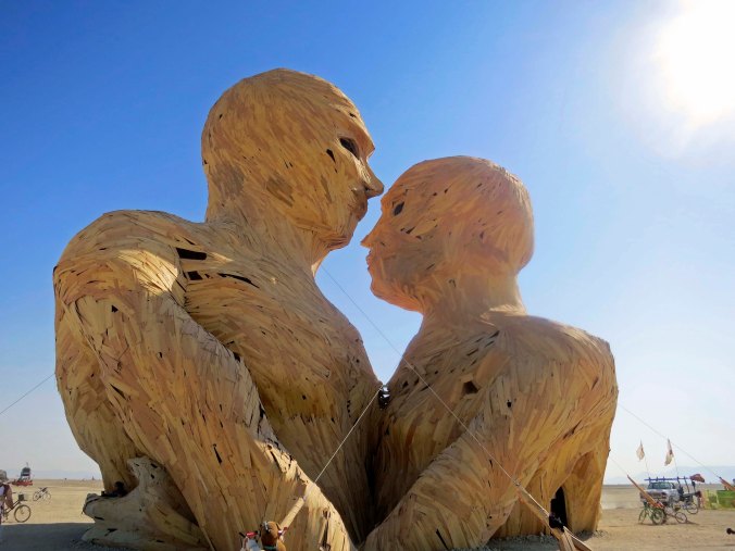 This monumental couple was featured at Burning Man in 2014. It would later be burned.