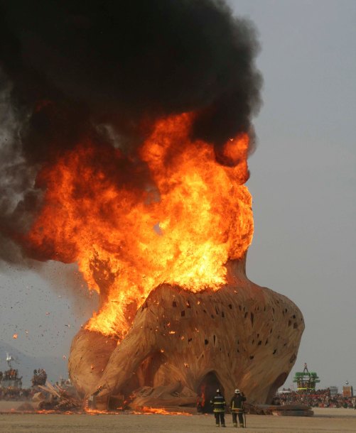 Turn into conflagrations.