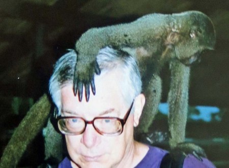 But I must say Eric looked a lot happier about his money than I did mine. Peggy took this photo when she and I were traveling in the Amazon.