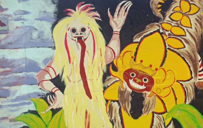 This mural reminds me of dreams I had in Bali. Apparently I wasn't eating portobello mushrooms.