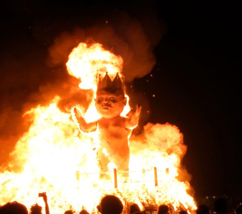The New Orleans regional group brought an effigy of the Baby King that shows up in cakes at Mardi Gras time.