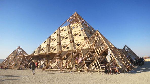 This temple was pyramidal in shape.