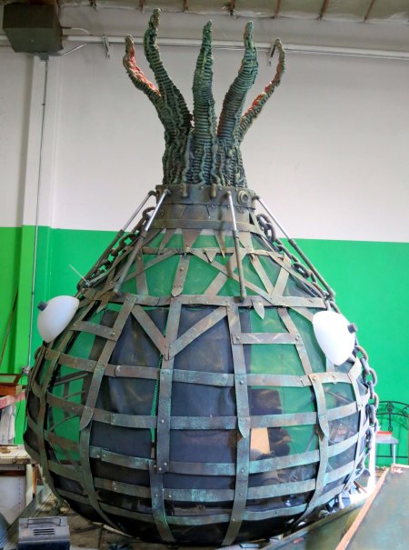 I wondered if this buggy eyed creature would be added to the art car.