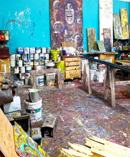 Painter's art studio at the Generator in Reno, Nevada.