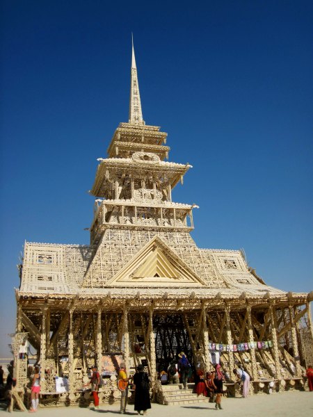 A Burning Man Temple built by David Best and volunteers.