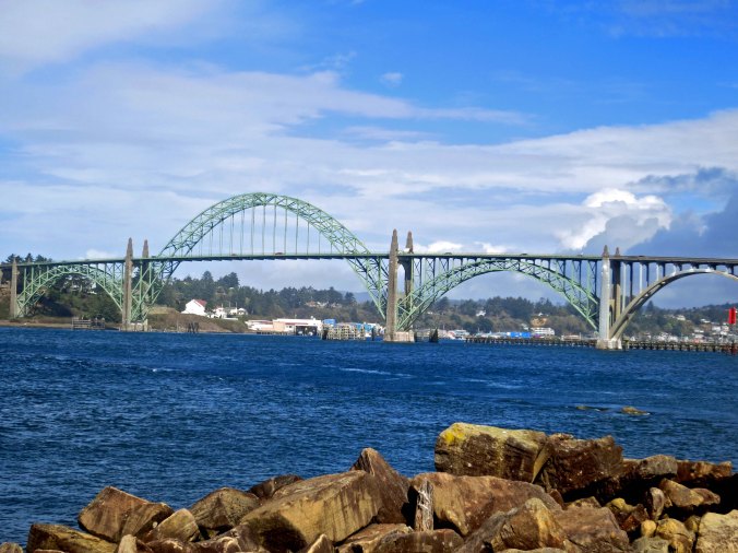 The Yaquina Bay Bridge on the Oregon coast designed by Conde McCullough.