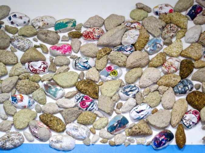 Rock art in Generator art warehouse in Reno, Nevada.