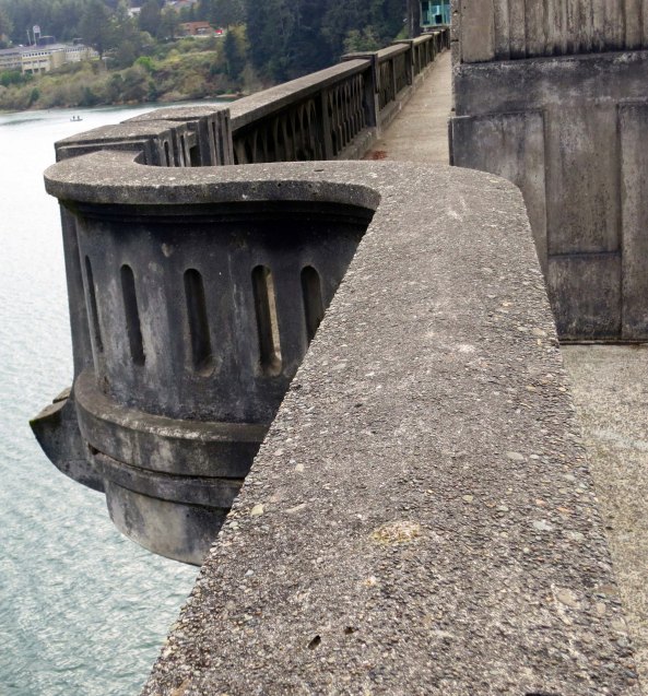 The walkway across the bridge.