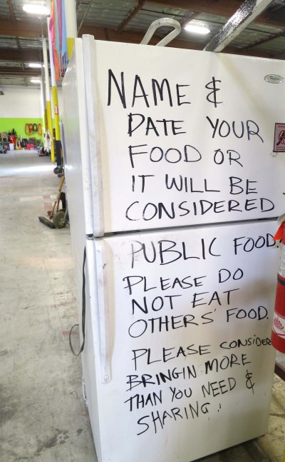 There was nothing subtle about the sign on the refrigerator. 