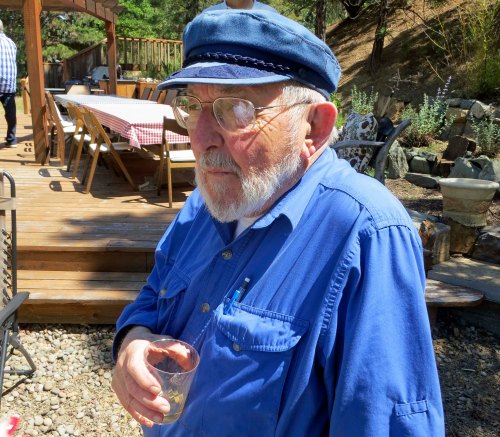 Bryan's father, Bernard, makes an annual trip down from Portland to oversee the cooking of the lamb/goat. It's a family affair.