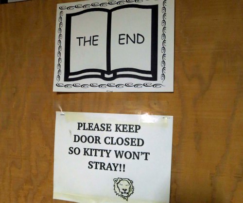 And found the end. Wouldn't you be slightly tempted to open the door and meet kitty?