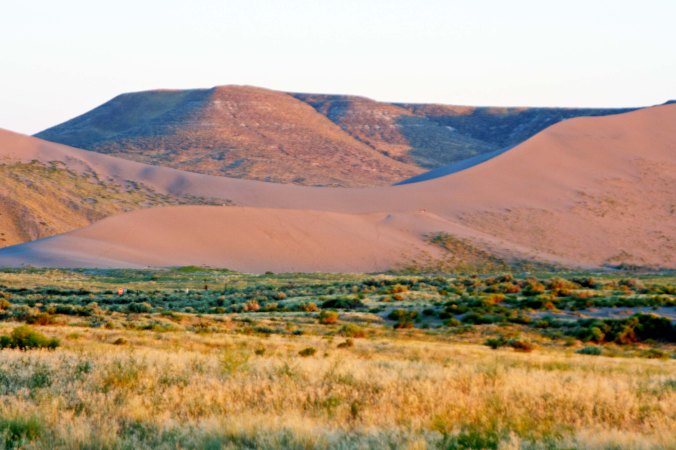 The sun was almost down.