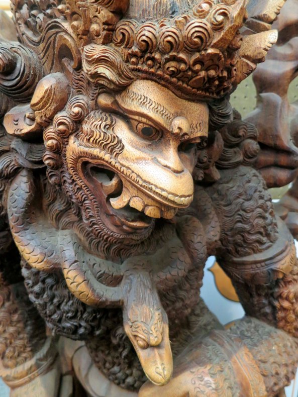 I was also impressed with this monkey king with his pet snake.