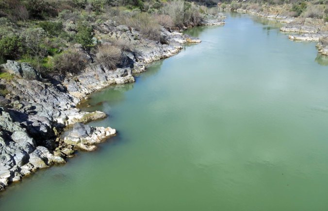 While the river was low because of the drought, I still thought it was quite scenic. This is looking north from the bike bridge.