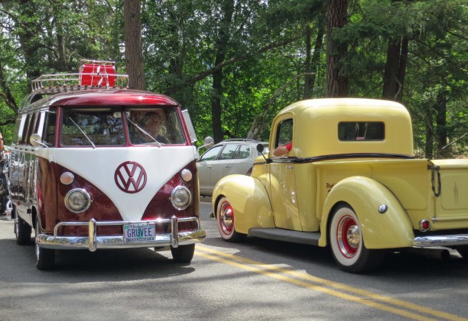 Mini-VW Van had it's adult equivalent, painted exactly the same. And yes the 200 yard parade goes in both directions.