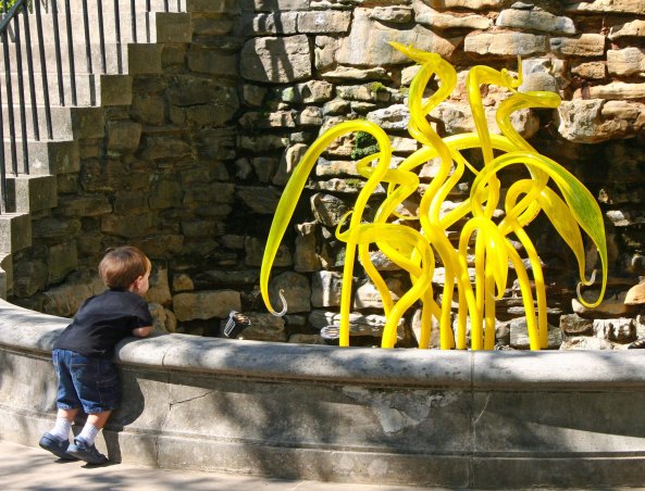 My grandson, who was two at the time, checks out one of Chihuly's sculptures. I wonder what was going through his mind?