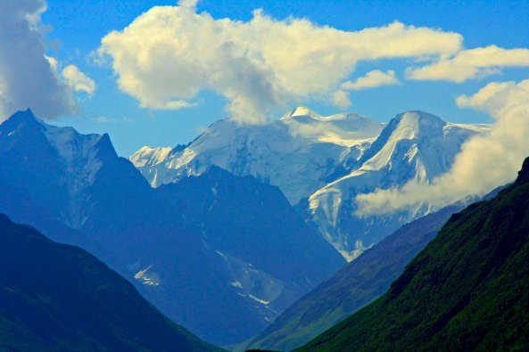 These mountains were near the Matanuska Glacier, easy driving distance from Anchorage.