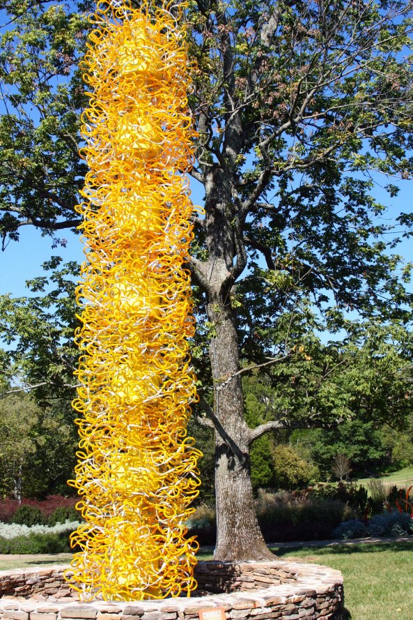 And how about this towering glass sculpture next to the tree?