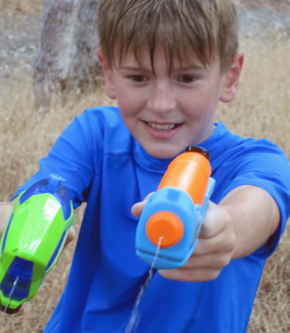 The view I normally had of Ethan as he dashed by me with both guns blazing.