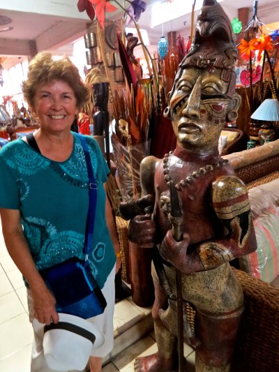 12. Peggy and scuplture at Puerto Vallarta furniture store