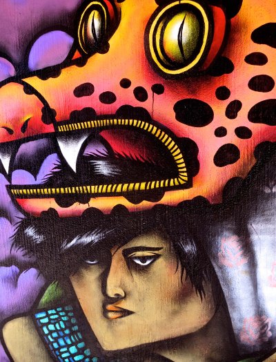 2. Shape shifting mural mask in Puerto Vallarta