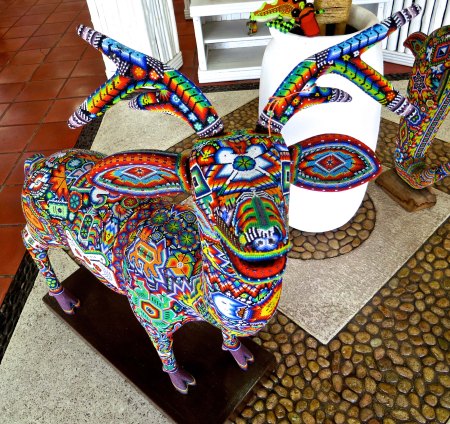 Deer are fast, a good choice if you have to get somewhere in a hurry. This Huichol deer is covered with beads that make up symbols that relate to the Huichol's belief system.